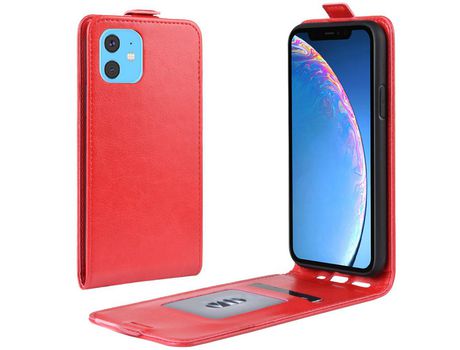 Carcasa PU aleta vertical rojo por Apple iPhone 6.1 (2019)