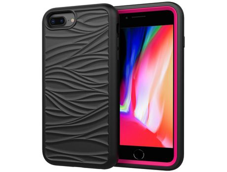 Funda TPU textura de onda negro/rosa por iPhone 6 Plus/7 Plus/8 Plus 5.5 inch