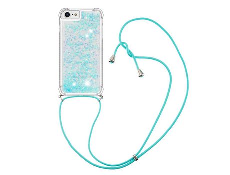 Funda TPU patrón de areia movediça brilhante con cabo ajustável Azul/pentagrama por iPhone SE (2022)/SE (2020)/6/7/8
