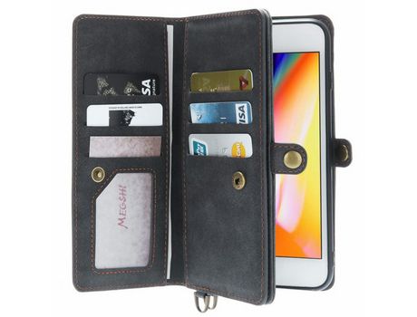 Funda PU absorción magnética negro por iPhone 6 Plus/6s Plus/7 Plus/8 Plus 5.5 inch