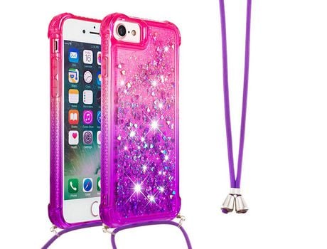 Funda TPU patrón de areia movediça gradiente de brilho con bandolera Rosa púrpura por iPhone 6/6s/7/8 4.7-inch/SE (2nd Gen)