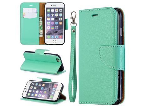 Carcasa PU lichia verde con apoyo por Apple iPhone 6/6s