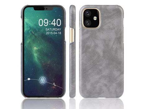 Carcasa TPU + PU lichia Gris por Apple iPhone 6.5 (2019)