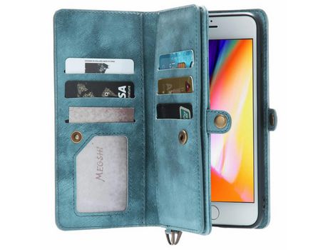 Funda PU absorción magnética azul por iPhone 6 Plus/6s Plus/7 Plus/8 Plus 5.5 inch