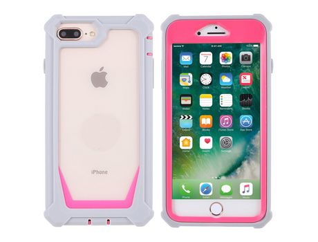 Funda TPU + acrílico 2 en 1 desmontable cinza/rosa por iPhone 6 Plus/7 Plus/8 Plus/6s Plus 5.5 inch