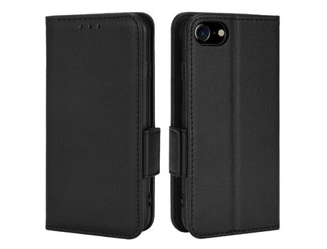 Funda PU textura de lichi negro por iPhone 6/6s/7/8 4.7 /SE (2nd Gen)