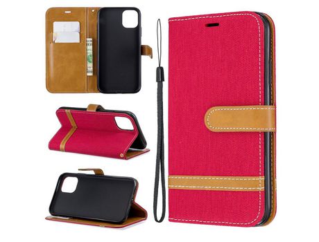 Carcasa PU pano de brim rojo por Apple iPhone 6.1 (2019)