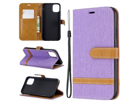 Carcasa PU pano de brim roxo por Apple iPhone 6.1 (2019)