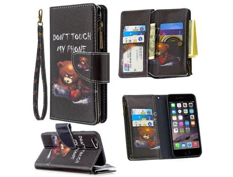 Carcasa PU estante de impresión de normas polilla feroz por Apple iPhone 6/6s 4.7