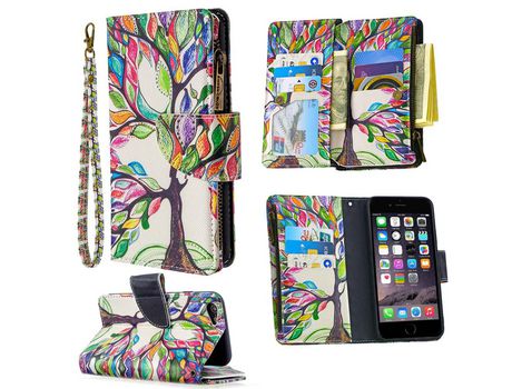 Carcasa PU estante de impresión de normas árbol da vida por Apple iPhone 6/6s 4.7