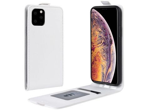 Carcasa PU flip vertical con slot por tarjeta branco por Apple iPhone 6.5 (2019)