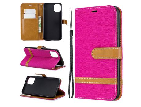 Carcasa PU pano de brim rosa por Apple iPhone 6.1 (2019)