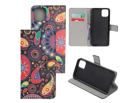 Carcasa PU impresión de normas flor paisley por Apple iPhone 12 5.4