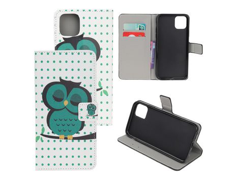 Carcasa PU impresión de normas con apoyo colorujas verdes bonitos por Apple iPhone 12 Max 6.1