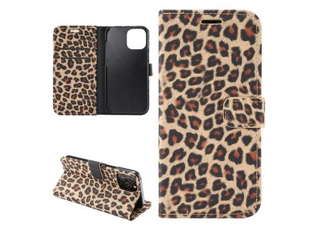 Carcasa PU patrón de leopardo marrom por Apple iPhone 12 Max/12 Pro 6.1