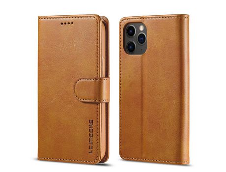 Carcasa PU con apoyo marrom por Apple iPhone 12 Pro Max 6.7
