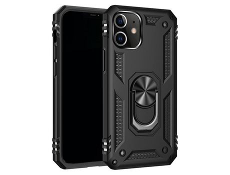 Carcasa TPU armadura híbrido a prueba de choques con muleta negro por Apple iPhone 12 Mini