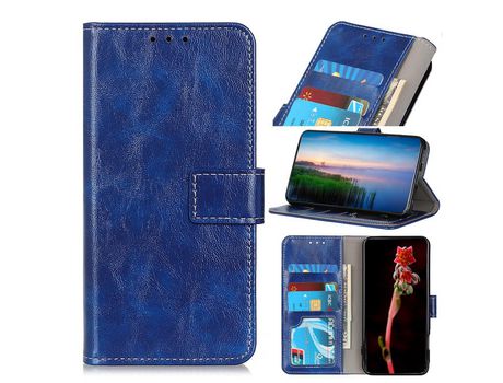 Carcasa PU vintage caballo louco azul por Apple iPhone 12 Max/12 Pro 6.1