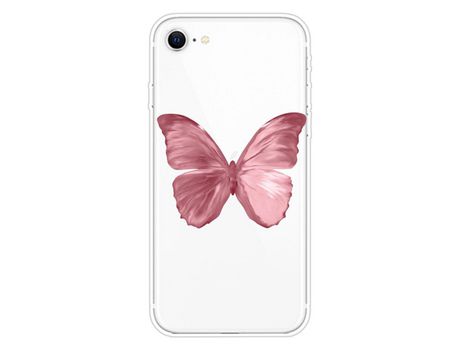 Carcasa TPU impresión patrón bonito flexible polilla rosa por Apple iPhone SE (2nd Gen)/7/8