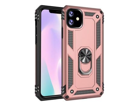 Carcasa TPU armadura híbrido con suporte ouro rosa por Apple iPhone XR 6.1 pouces (2019)