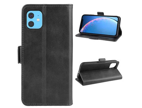 Carcasa PU + TPU con suporte negro por Apple iPhone XR 6.1 pouces (2019)