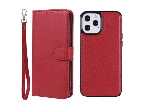 Funda PU + TPU anti-queda magnético 2 en 1 con suporte rojo por iPhone 12 Pro Max 6.7