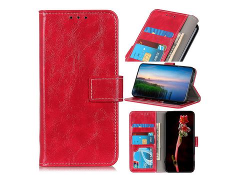 Carcasa PU piel de caballo louco solamente rojo por Apple iPhone 12 5.4
