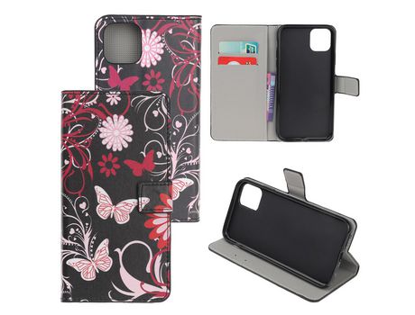 Carcasa PU impresión de normas flor de polilla por Apple iPhone 12 5.4