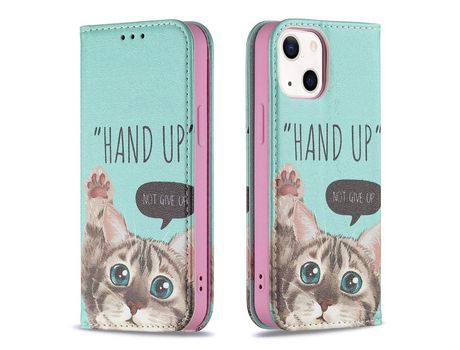 Funda PU + TPU magnético autoabsorbente con suporte por gatos por iPhone 13 mini 5.4