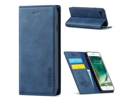 Carcasa PU forte estilo de negócios auto-absorbido azul por Apple iPhone 7/8/SE (2nd Gen)