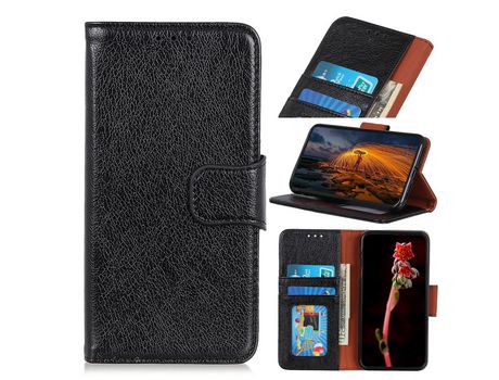 Carcasa PU textura nappa negro por Apple iPhone 12 Pro/Max 6.1