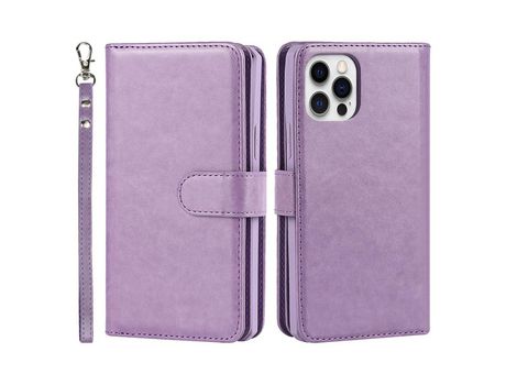Funda PU + TPU desmontable con suporte púrpura por iPhone 12 Pro/iPhone 12 6.1