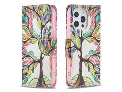 Funda PU + TPU estilo flip con suporte por árbol da vida por iPhone 13/13 Pro 6.1