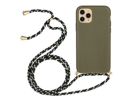 Carcasa TPU flexible con bandolera multifuncional verde por Apple iPhone 12 Max/12 Pro 6.1