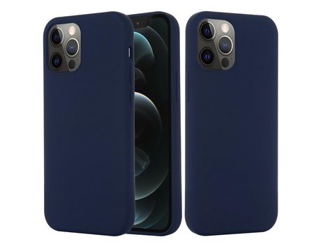 Carcasa silicona absorción magnética líquida azul marinho por Apple iPhone 12/12 Pro seguro magnético