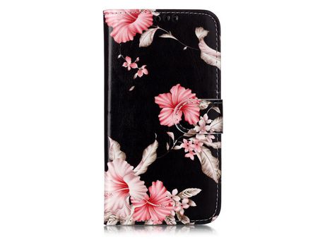 Carcasa PU impresión patrón flores vermelhas por Apple iPhone XS/X 5.8 pouces (2019)