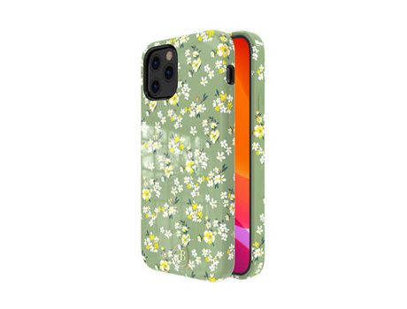 Carcasa TPU con a folha magnética verde/flores amarelas por Apple iPhone 12 Max/12 Pro 6.1