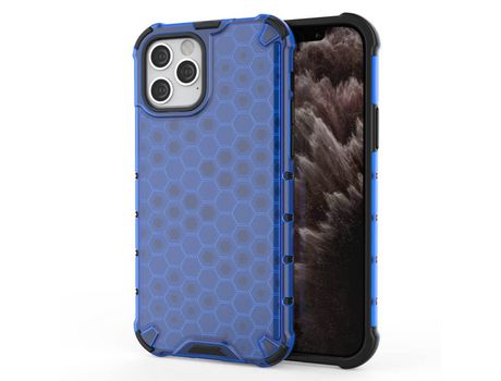 Carcasa TPU híbrido a prueba de choques de patrón de favo de mel azul por Apple iPhone 12 Max/Pro 6.1