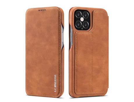 Carcasa PU estilo retro con suporte por tarjeta marrom por Apple iPhone 12 Max/Pro 6.1