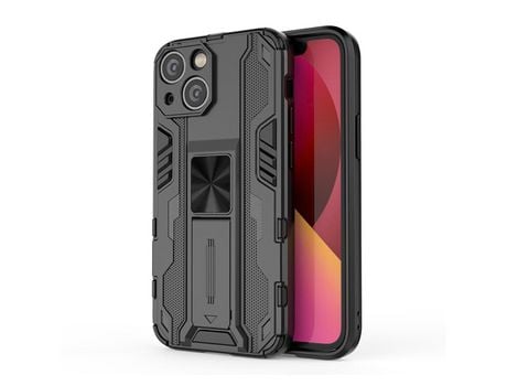 Funda TPU híbrido a prueba de choques con suporte negro por iPhone 13 6.1