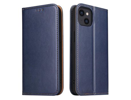 Funda PU + TPU textura trava-quedas con suporte azul por iPhone 13 mini