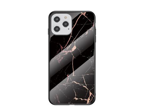 Carcasa TPU combinación de textura de mármol negro/ouro por Apple iPhone 12 Max/Pro 6.1