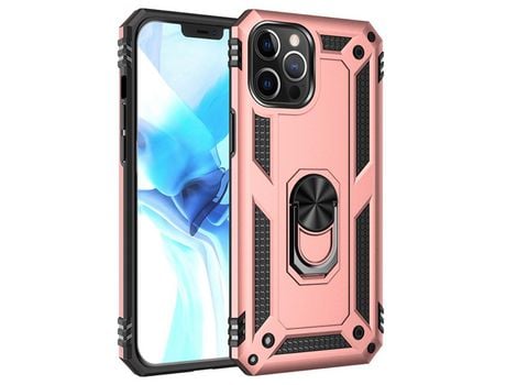 Carcasa TPU combinación de armadura con muleta ouro rosa por Apple iPhone 12 Pro Max