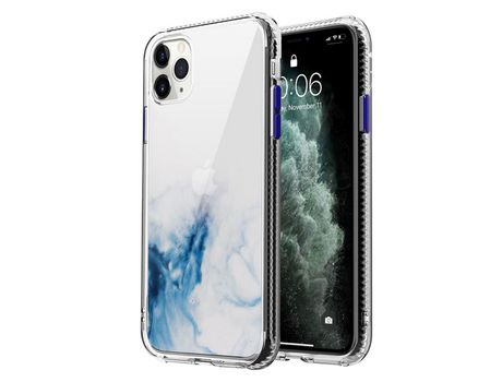 Funda TPU + acrílico patrón de mármol azul claro por iPhone 13 6.1