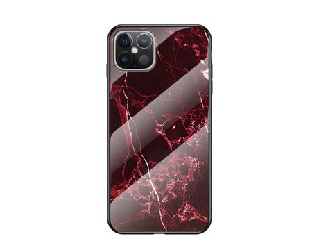 Carcasa TPU híbrido de patrón grano de mármol rojo por Apple iPhone 12 Pro Max 6.7