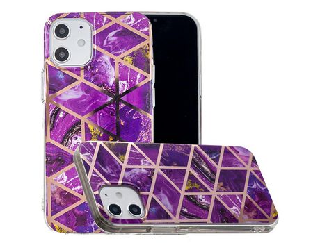 Carcasa TPU de galvanoplastia de patrón de mármol rosa por Apple iPhone 12 5.4
