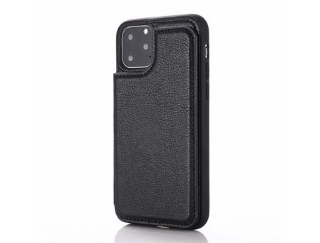 Carcasa TPU revestido con muleta y titular do tarjeta negro por Apple iPhone 11 Pro 5.8