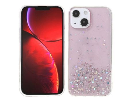 Funda TPU Cielo estrelado luz cintilante rosa Anti-lágrimas por iPhone 13 mini 5.4
