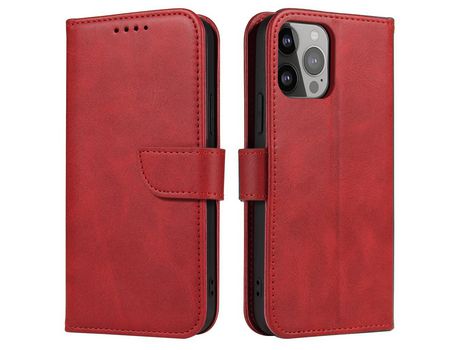 Funda PU + TPU con suporte magnético rojo por iPhone 13 mini 5.4