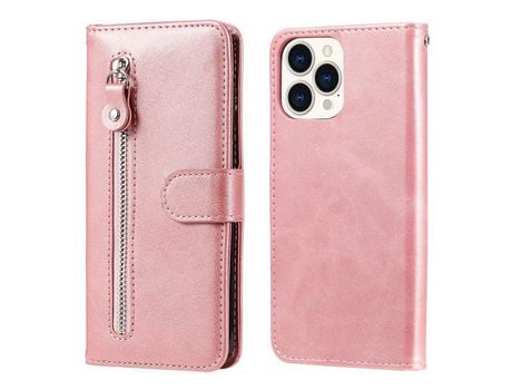 Funda PU + TPU anti-queda bolso con zíper en ouro rosa por iPhone 13 Pro Max 6.7